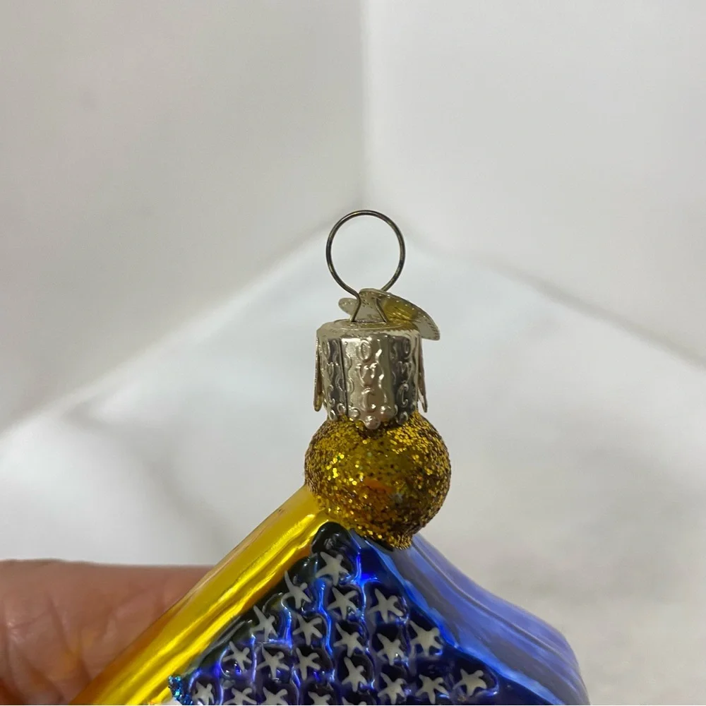 Old World Christmas Flag Star Spangled Banner Glass Ornament July 4th READ - Picture 11 of 13